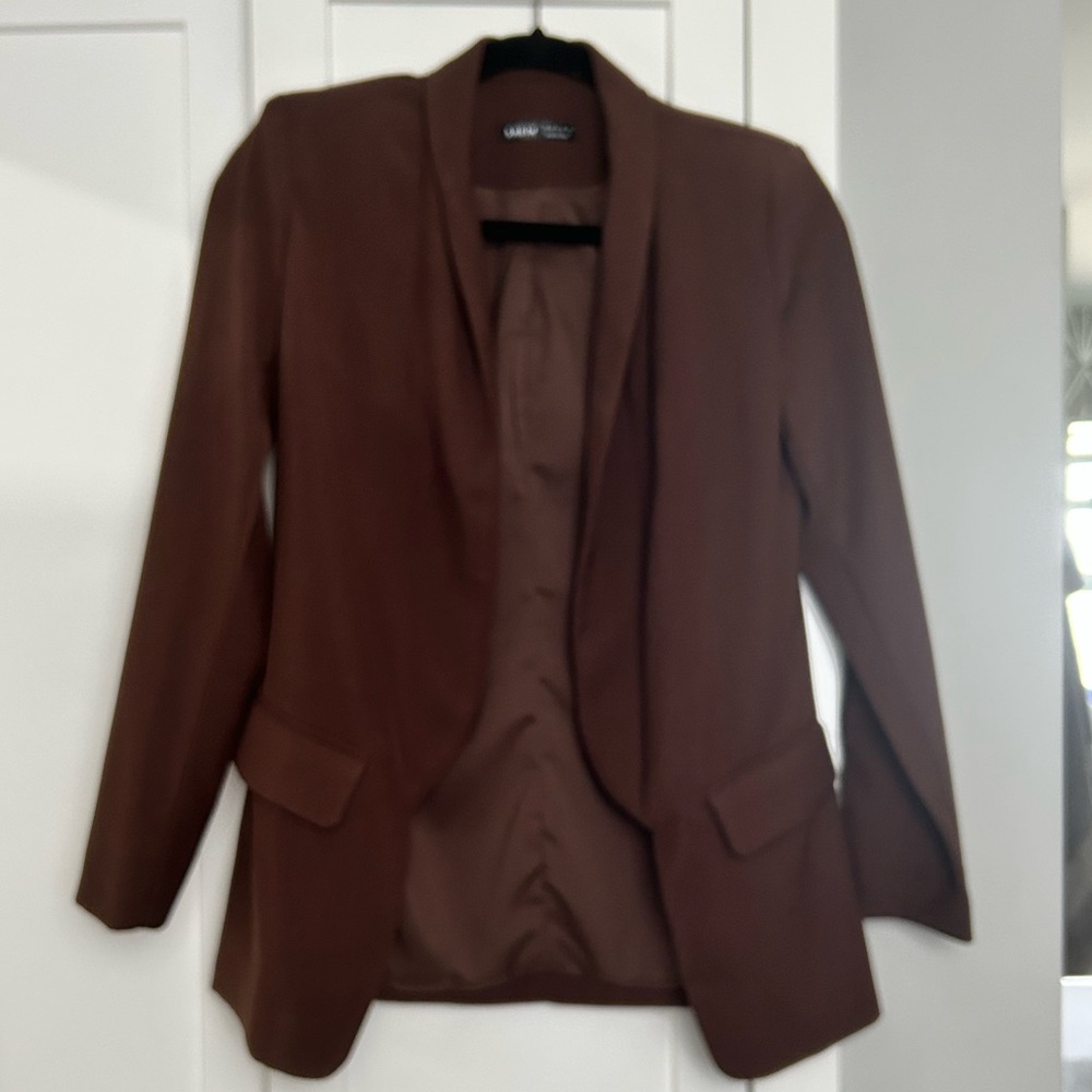 SHEIN Brown Blazer Tailored Suit Jacket